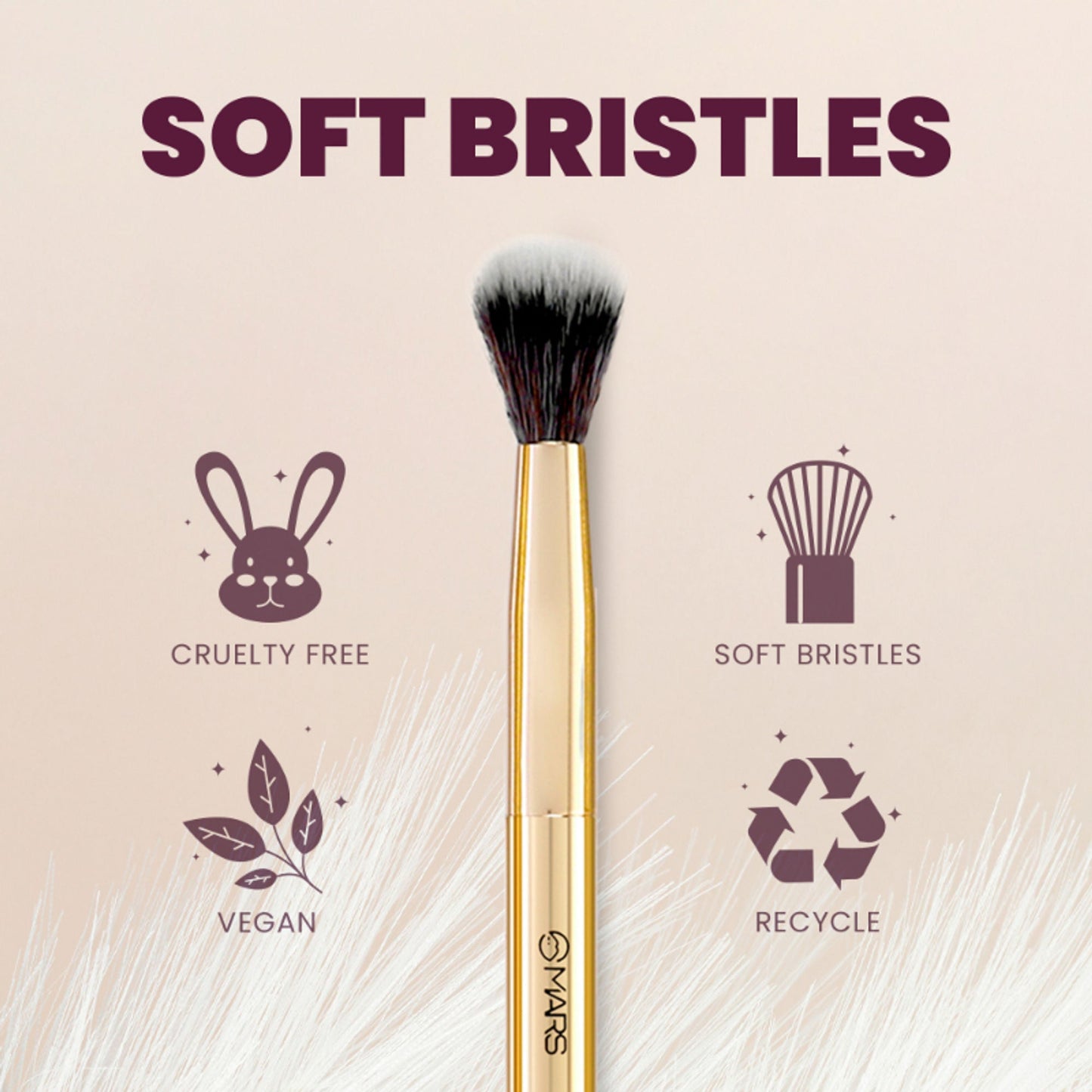 MARS Cosmetics Artist's Arsenal Professional Big Blending Eyeshadow Brush Golden - Swadesiicart