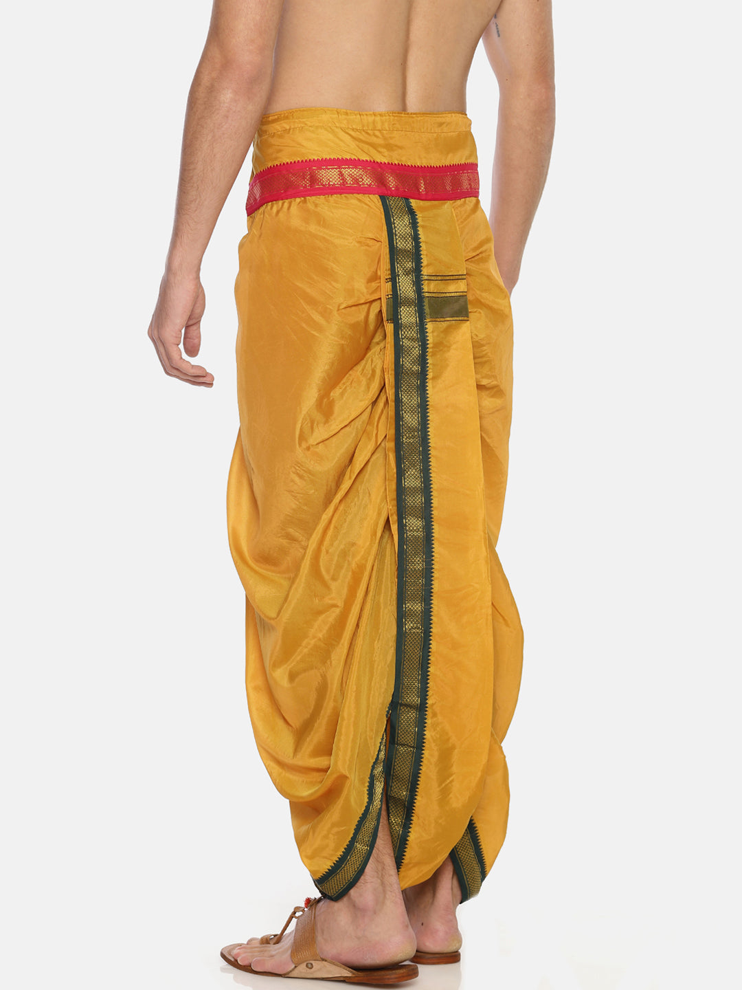 Sethukrishna Men Mustard Yellow Solid Readymade Dhoti Pant | Swadesiicart