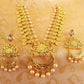Multicolor Gold Plated Lakshmi Kasu Necklace Set