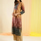 Orange Chinon Digital Printed With Hand Work Kurta - Himanshi - Swadesiicart