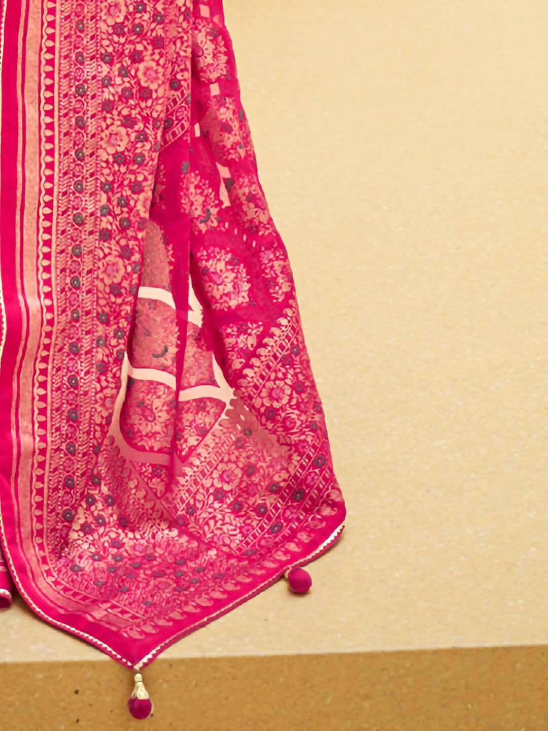 Anouk Ethnic Motifs Organza Banarasi Saree | Swadesiicart