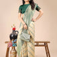 Astita Aura Silk Cream Green Banarasi Silk Saree | Swadesiicart