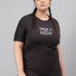 MKH Plus Size Typography Printed Drop-Shoulder Sleeves Relaxed Fit Dri-FIT T-shirt - Swadesiicart
