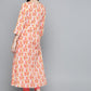 HERE&NOW Women Orange & White Ethnic Motifs Printed Kurta - Swadesiicart