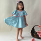 ArthLife Pale Blue Neon Embroidered Dress