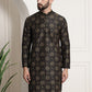 Sojanya Men Black & Brown Ethnic Motifs Printed Kurta | Swadesiicart