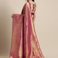 Saree Mall Magenta Ethnic Motifs Zari Silk Blend Banarasi Saree | Swadesiicart