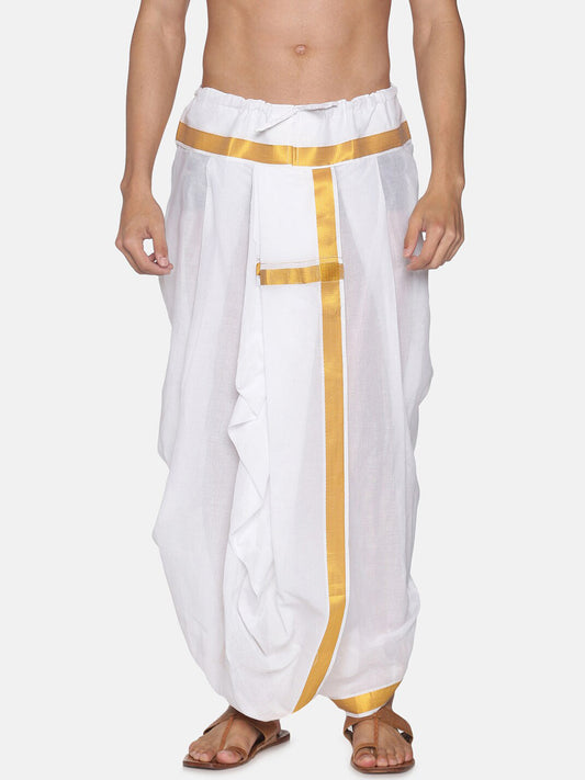 Sethukrishna Men White Readymade Cotton Dhoti | Swadesiicart