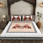 JAIPUR FABRIC Peach Ethnic Motifs Cotton 250 TC Super King Bedsheet With 2 Pillow Covers | Swadesiicart
