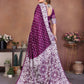 Aastha Fashion Wine Viscose Silk Handmade Original Bandhej Saree