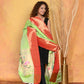 Very Much Indian Handloom Pure Cotton Paithani Dupatta - White | Swadesiicart