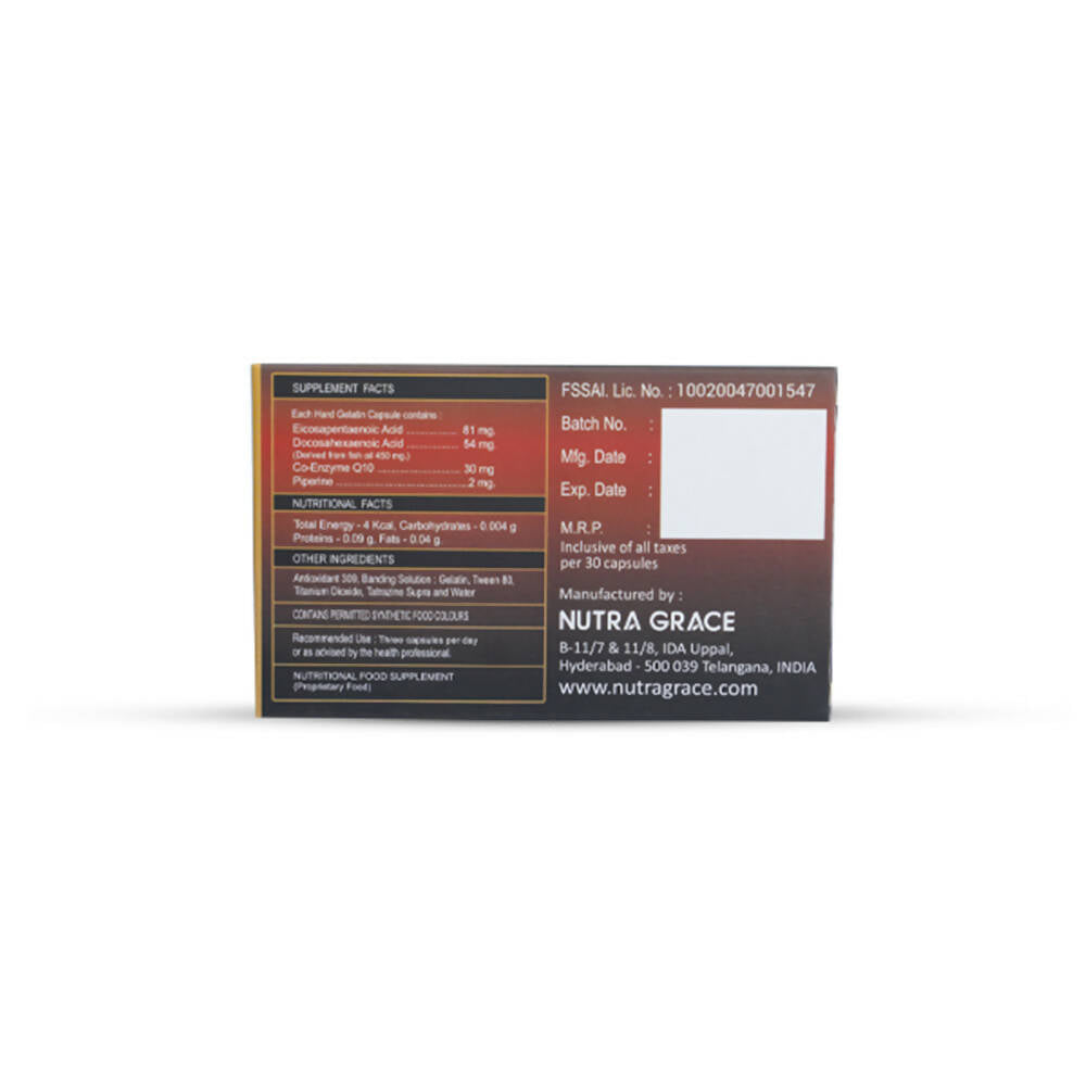 Nutra Grace Omega Enriched Q10 O3Q Capsules - Swadesiicart