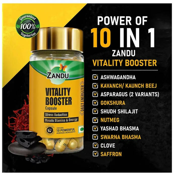 Zandu Vitality Booster Capsules - Swadesiicart