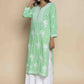 HOUSE OF KARI Floral Embroidered Chikankari Straight Kurta | Swadesiicart