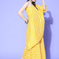 InWeave Women's Light Yellow Mirror Work Oneshoulder Kurta Set - Swadesiicart