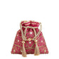 Masq Pink & Gold-Toned Embroidered Potli Clutch - Swadesiicart