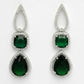 NVR Women's Green & Silver-Plated American Diamond Handcrafted Jewellery Set - Swadesiicart