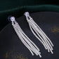 NVR Women Silver Toned Contemporary Drop Earrings | Swadesiicart