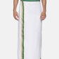 Sethukrishna White Solid Cotton Readymade Dhoti For Men | Swadesiicart