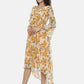 Souchii Women Cream-Coloured Floral Printed A-Line Dress - Swadesiicart