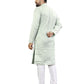 Anaita Sky_Blue Lucknowi Work Silk Straight Kurta