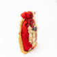 NR By Nidhi Rathi Red & White SHRINATHJI Embroidered Potli Clutch - Swadesiicart