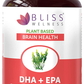 Bliss Welness Brain Health DHA + EPA Finest Vegetarian Omega-3 Veg Capsule
