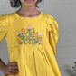 ArthLife Yellow Flower Embroidered Dress