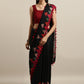 Tikhi Imli Black & Red Polycotton Printed Saree | Swadesiicart