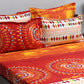 BOMBAY DYEING Celebrating India Red & Blue Printed Cotton 210 TC King Bedsheet Set
