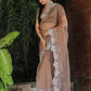 Tikhi Imli Beige Embroidered Organza Saree | Swadesiicart