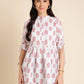 White Poly Rayon Digital Printed A-line Top - Tarini - Swadesiicart