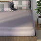 Nautica Grey & Blue Striped Cotton 160 TC King Bedsheet With 2 Pillow Covers - Swadesiicart