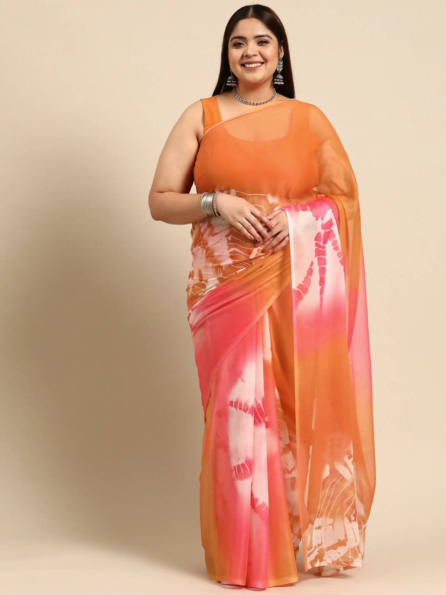 Ahalyaa Women's Traditional wear Saree - Orange | Swadesiicart