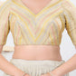 Joban Fashion Gold Jacquard Elbow Sleeveless Back Open Blouse - Swadesiicart
