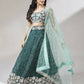 House of Panchhi Teal Georgette heavy Sequinse embroidery Lehenga choli & Dupatta | Swadesiicart
