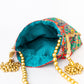 NR By Nidhi Rathi Red & Green Printed Potli Clutch - Swadesiicart