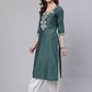 Aks Floral Yoke Design Thread Work Silk Kurta