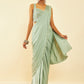 Soch Green Beads and Stones Embellished Ready to Wear Saree | Swadesiicart