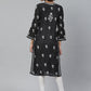 ADA Women Black & White Chikankari Embroidered Straight Sustainable Handloom Kurta | Swadesiicart