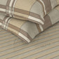 Nautica Brown & Brown Striped Cotton 160 TC King Bedsheet With 2 Pillow Covers - Swadesiicart