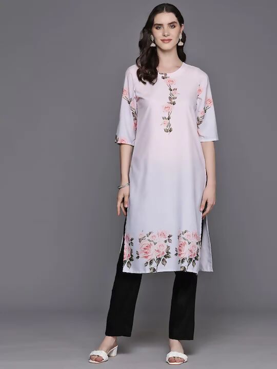 Ahalyaa Women's Traditional wear Kurta - Pink | Swadesiicart