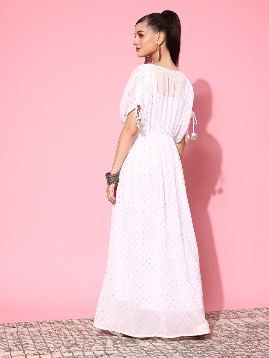 Ahalyaa Women's Traditional wear Ethnic Dress - White | Swadesiicart
