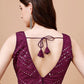 Tikhi Imli Embroidered Mirror Work Dupion Saree Blouse | Swadesiicart