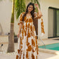 Aayaa Designer Cambric Cotton Printed Full Flaired Gown - Multi Color