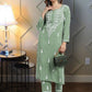 ADA Ethnic Motifs Embroidered Chikankari Kurta with Trousers | Swadesiicart