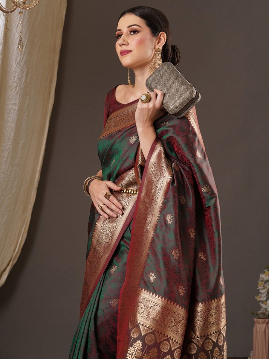 Anouk Woven Design Zari Banarasi Saree | Swadesiicart