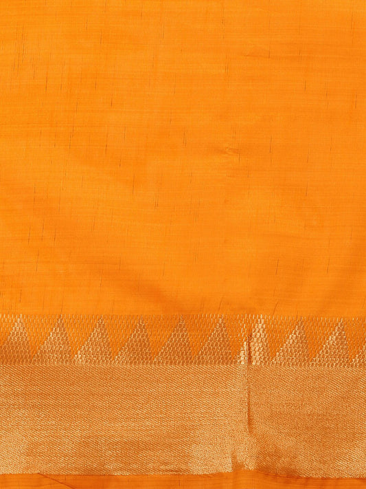 Kalini Mustard Woven Design Embellished Zari Silk Blend Banarasi Saree | Swadesiicart