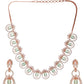 Saraf RS Jewellery Rose Gold-Polished & Sea Green American Diamond Studded Jewellery Set - Swadesiicart