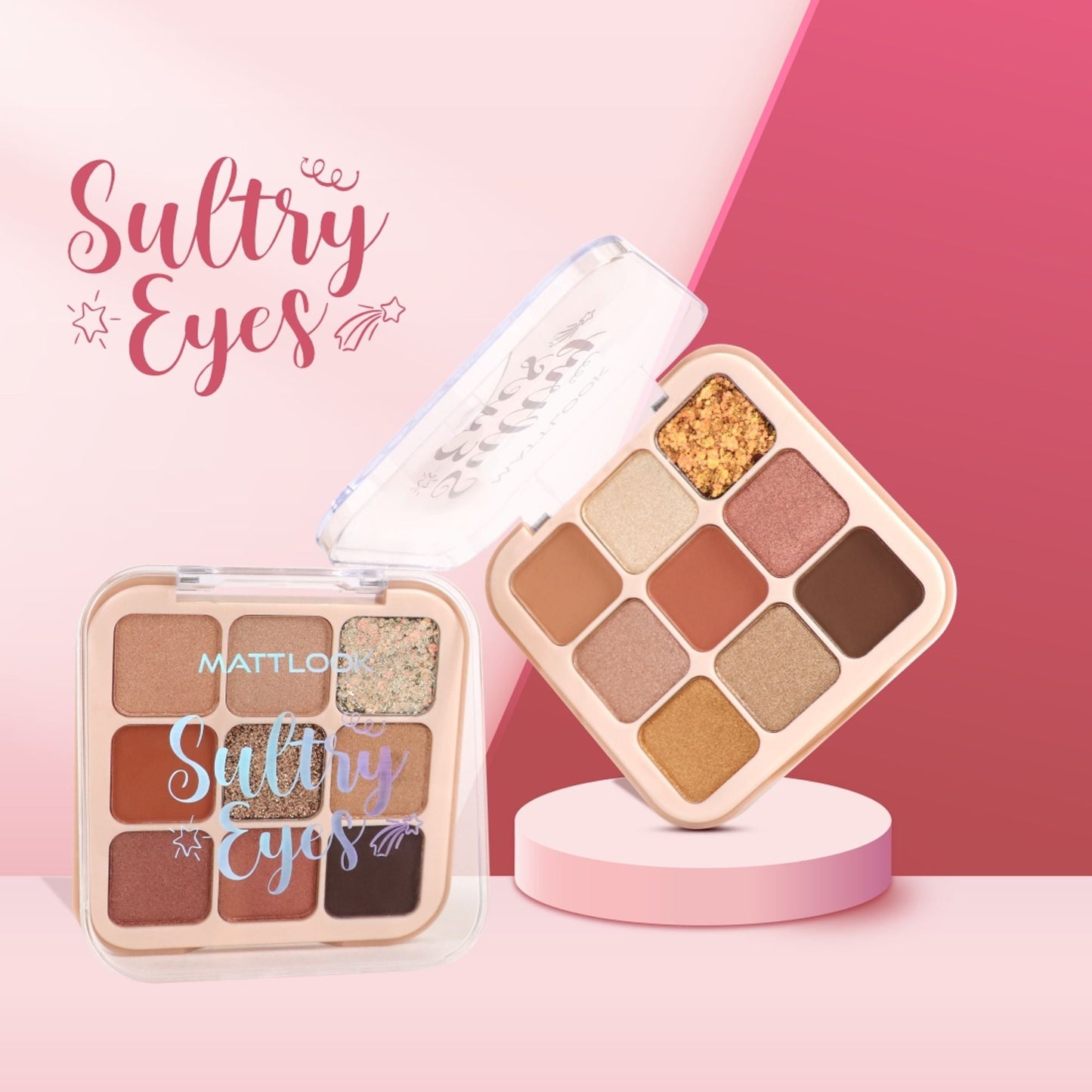 Matt Look Sultry Eyes Highly Pigmented Blendable Long Lasting Eyeshadow Palette - 02 Holiday Wine - Swadesiicart